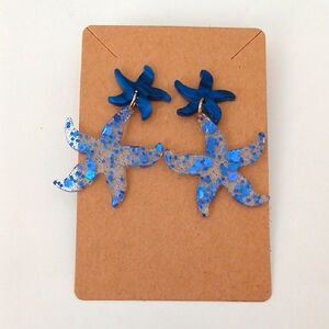 Fashion Jewelry Blue Starfish Earrings